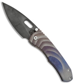 DSK Tactical DBV2 Frame Lock Knife Shell Ano Ti (3.6" Black Acid Wash) #42