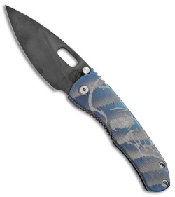 DSK Tactical DBV2 Frame Lock Knife Two-Tone Skull Ti (3.6" Black Acid Wash) #41