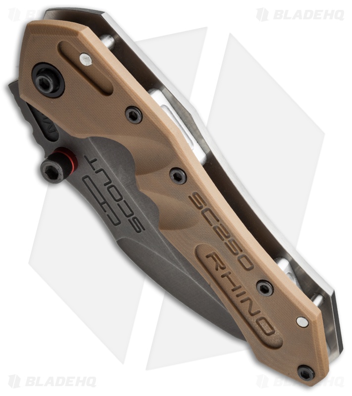 Dwaine Carrillo SC250 Scout Rhino Frame Lock Knife Coyote G10/Ti (4.25" Black)