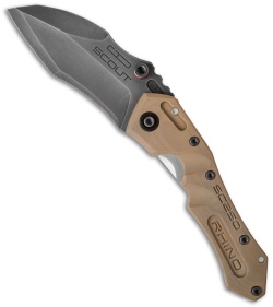 Dwaine Carrillo SC250 Scout Rhino Frame Lock Knife Coyote G10/Ti (4.25" Black)