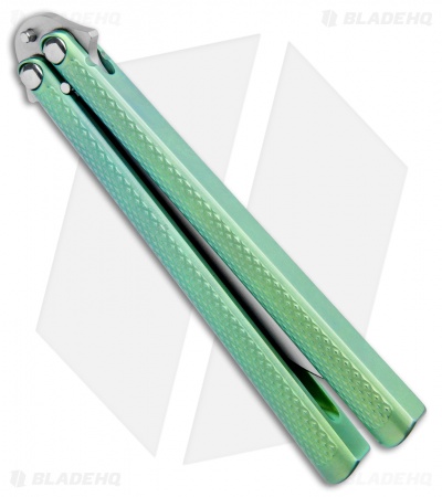 Eldon Talley Custom Talisong Flipper Balisong Knife Green (4.25" Scimitar)