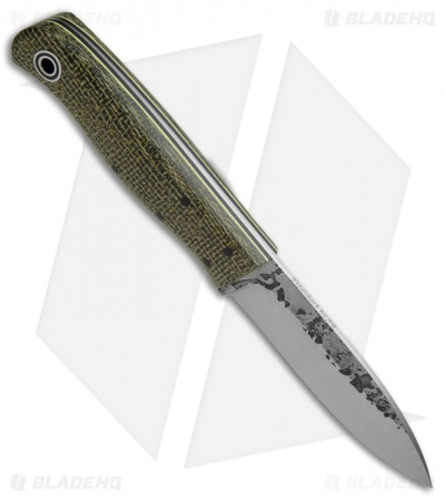 Fiddleback Forge Arete Fixed Blade Knife Evergreen Burlap (3.875" Satin)