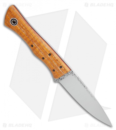 Fiddleback Forge Barracuda Fixed Blade Knife Dyed Curly Oak Wood (4.1" Satin)