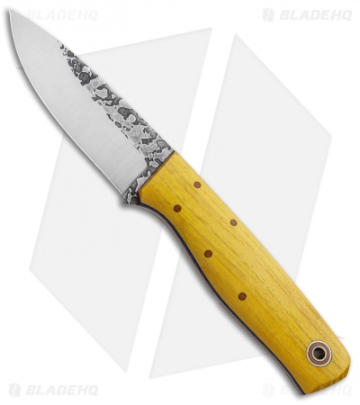Fiddleback Forge Bush Hermit Fixed Blade Knife Osage Wood (4" Satin)