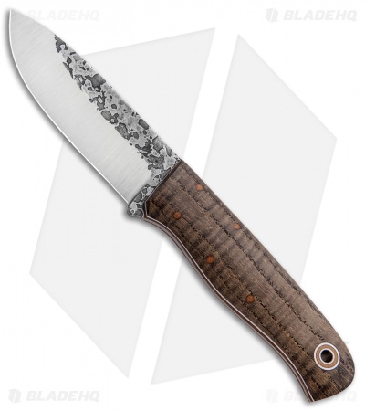 Fiddleback Forge Bushcrafter Fixed Blade Knife Curly Ash (3.88" Satin)