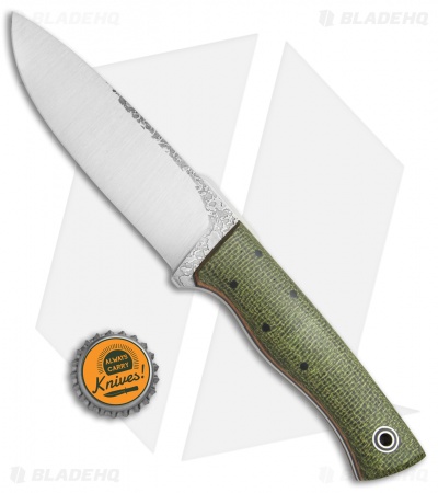 Fiddleback Forge Duke Fixed Blade Knife Evergreen Burlap (5.5" Satin)
