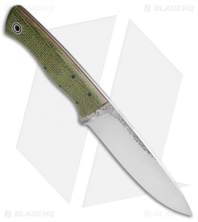 Fiddleback Forge Duke Fixed Blade Knife Evergreen Burlap (5.5" Satin)