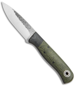 Fiddleback Forge Hiking Buddy Knife Evergreen Burlap Micarta (3.125" Satin)