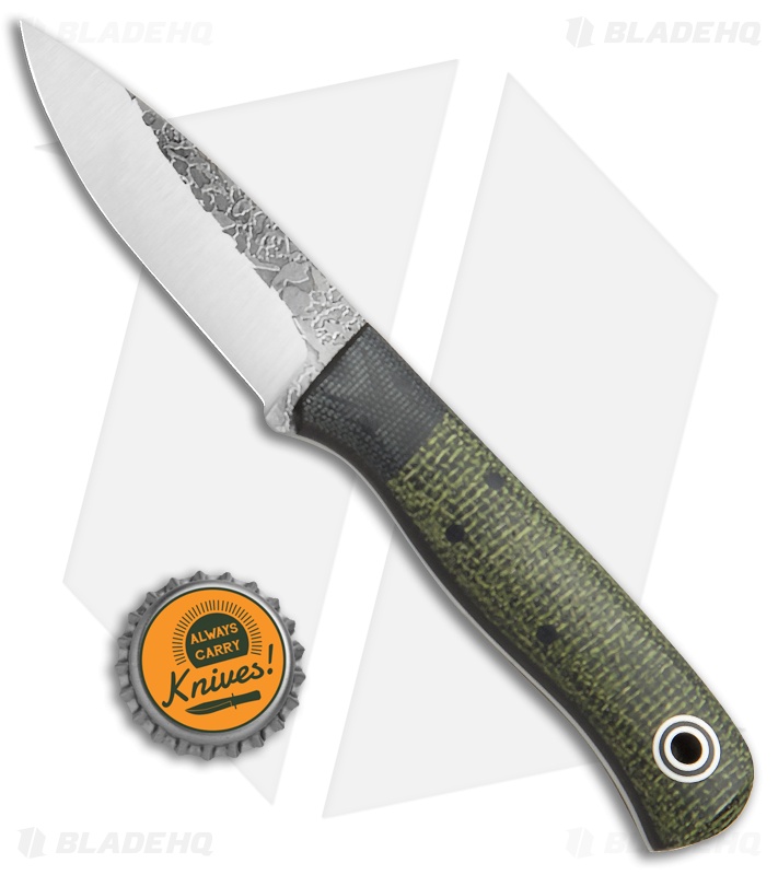 Fiddleback Forge Hiking Buddy Knife Evergreen Burlap Micarta (3.125" Satin)