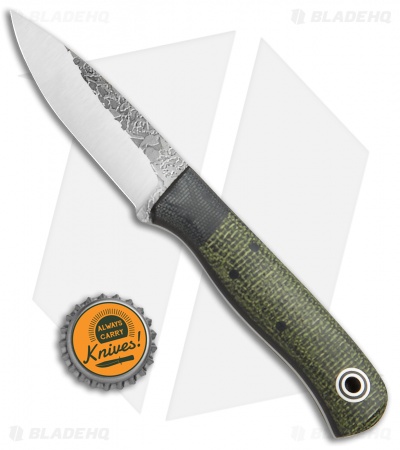 Fiddleback Forge Hiking Buddy Knife Evergreen Burlap Micarta (3.125" Satin)