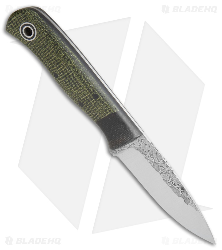 Fiddleback Forge Hiking Buddy Knife Evergreen Burlap Micarta (3.125" Satin)