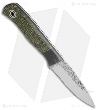 Fiddleback Forge Hiking Buddy Knife Evergreen Burlap Micarta (3.125" Satin)