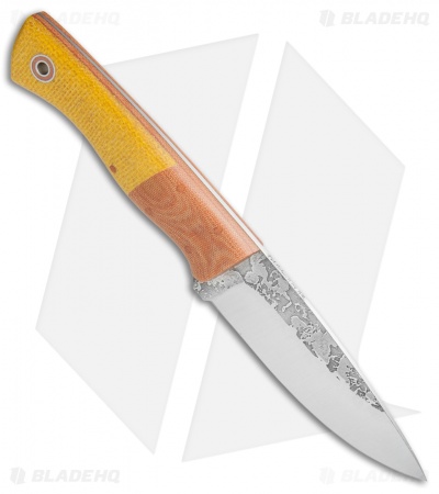Fiddleback Forge Hunter Knife Natural Micarta/Burlap (4.5" Satin)