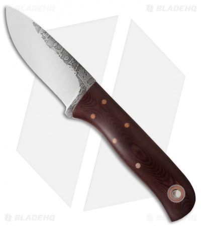 Fiddleback Forge Bushcrafter Jr. Maroon Micarta (3.5" Satin)