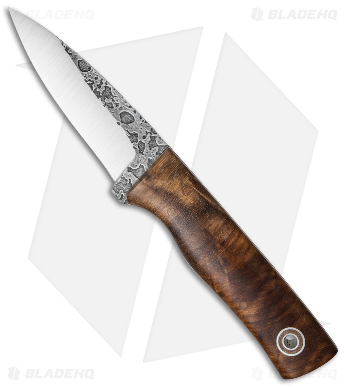 Fiddleback Forge Bear Cub Fixed Blade Knife Afzelia Wood (3.25" Satin)