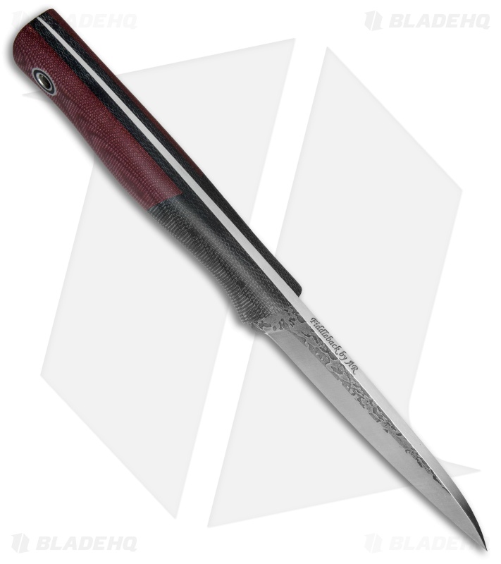 Fiddleback Forge Woodchuck Fixed Blade Knife Crimson Canvas (4.25" Satin)