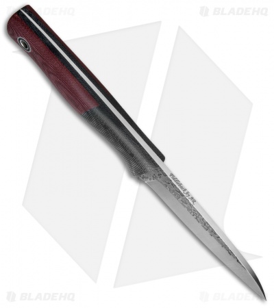 Fiddleback Forge Woodchuck Fixed Blade Knife Crimson Canvas (4.25" Satin)