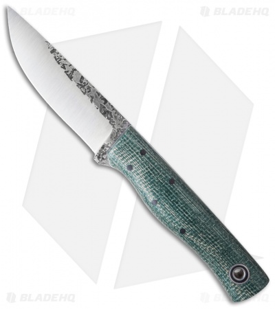 Fiddleback Forge Recluse Knife Sapphire Burlap Micarta (4" Satin)