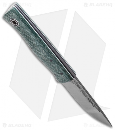 Fiddleback Forge Recluse Knife Sapphire Burlap Micarta (4" Satin)