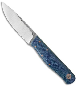 Fiddleback Forge Terrasaur Knife Navy Burlap Micarta (4.25" Satin)