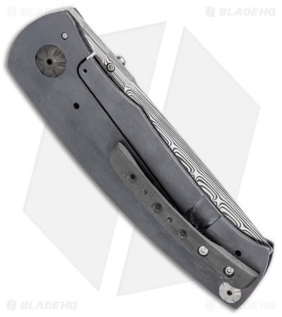 George Muller LL-H Framelock Knife Ano Titanium (2.875" Hakkapella Damasteel)