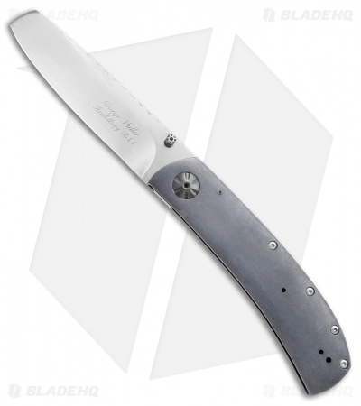 George Muller LL-H Frame Lock Knife Blue Ano Titanium (3.1" Satin)