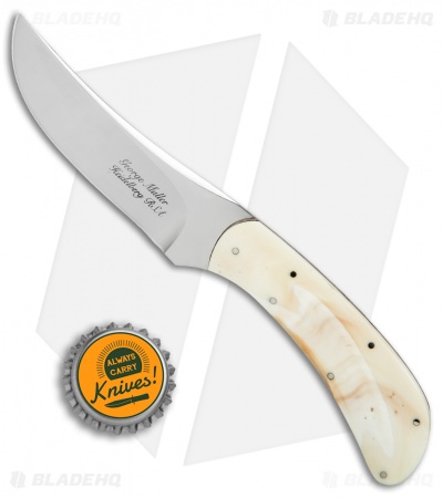 George Muller Small Fixed Blade Knife Warthog Ivory (3.375" Mirror)