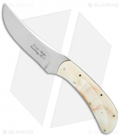 George Muller Small Fixed Blade Knife Warthog Ivory (3.375" Mirror)