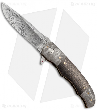 George Muller LL-BB Flipper Knife LSCF/Meteorite (3.75" Damasteel)
