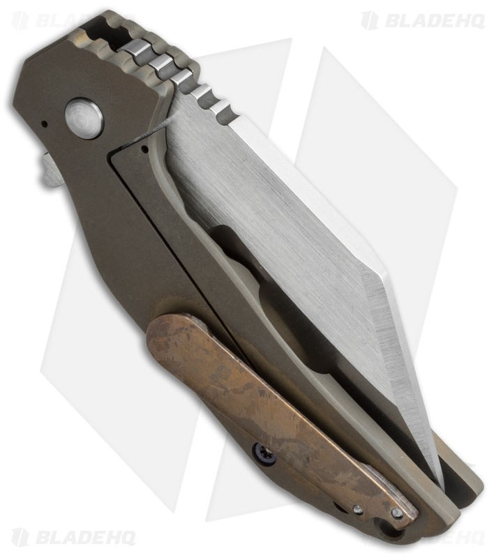 Grindhouse Knives Mini-FOK Frame Lock Knife Bronzed Ti (2.875" Satin)