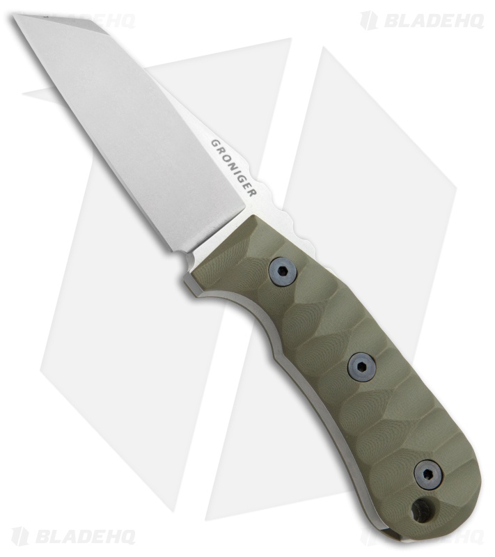 Groniger Knives Custom Reverse Tanto Fixed Blade Knife OD Green G