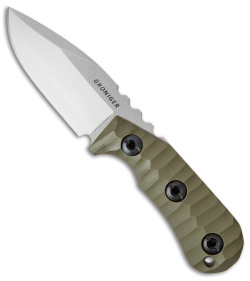 Groniger Knives Custom Drop Point Fixed Blade Knife OD Green G-10 (3.1" SW)