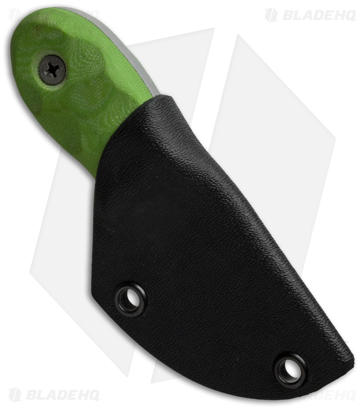 GTI Custom Drop Point Fixed Blade Neck Knife Green G-10 (1.75" Bead Blast)