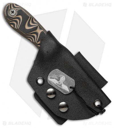 GTI Custom Drop Point Fixed Blade Knife Black/Brown G-10 (2.5" Bead Blast)