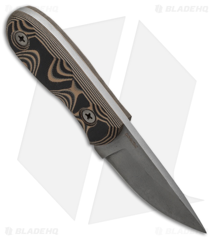 GTI Custom Drop Point Fixed Blade Knife Black/Brown G-10 (2.5" Bead Blast)