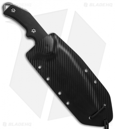 Heretic Knives Seraphim Fixed Blade Knife Black Aluminum (6.75" Battle-Worn BB)