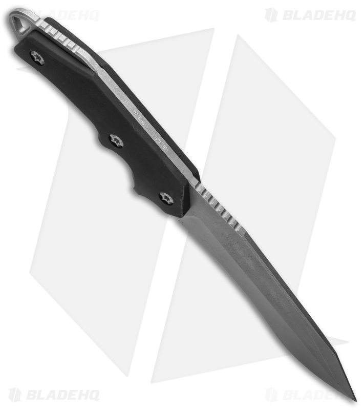 Heretic Knives Seraphim Fixed Blade Knife Black Aluminum (6.75" Battle-Worn BB)