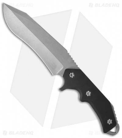 Heretic Knives Seraphim Fixed Blade Knife Black Aluminum (6.75" Battle-Worn BB)