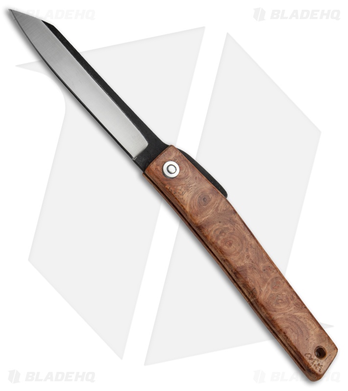 Hiroaki Ohta Knives OFF FK 9 Friction Folder Amboyna Wood (3.6" Satin)