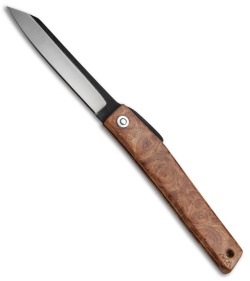 Hiroaki Ohta Knives OFF FK 9 Friction Folder Amboyna Wood (3.6" Satin)