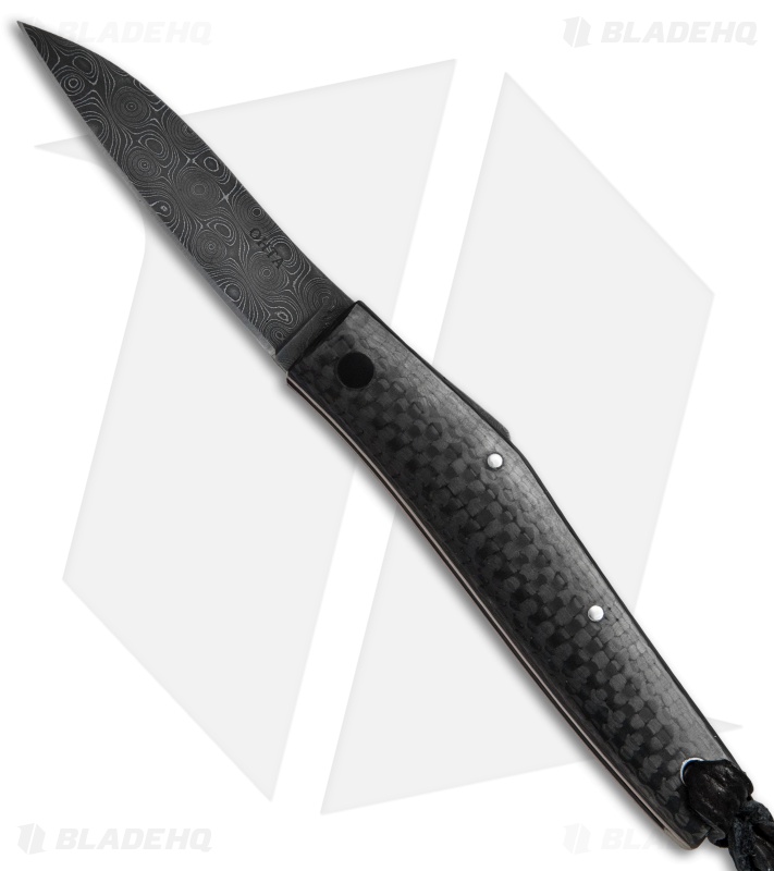 Hiroaki Ohta Knives OFF-L SDS Friction Folder Carbon Fiber (3" Damascus)