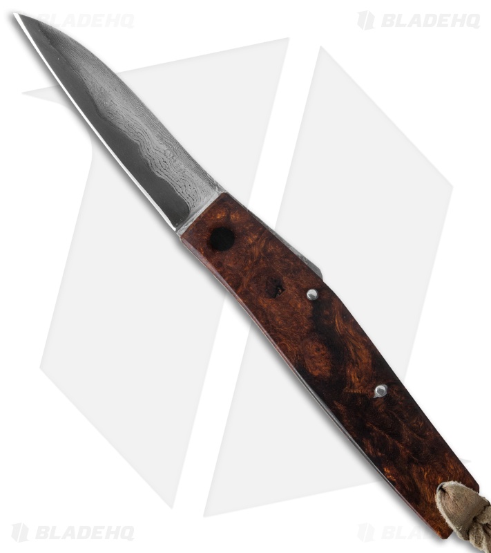 Hiroaki Ohta Knives OFF-L Friction Folder Knife Desert Ironwood (3" Damascus)