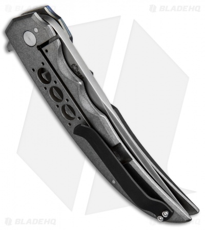 Jason Clark Persian Flipper Knife Carbon Fiber/Timascus (3.75" Gray)