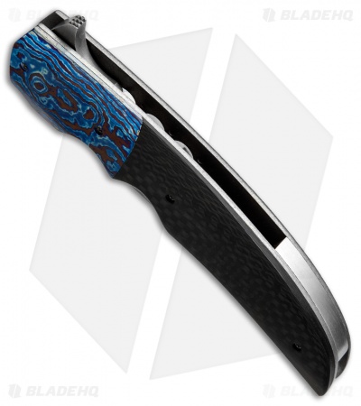 Jason Clark Persian Flipper Knife Carbon Fiber/Timascus (3.75" Gray)
