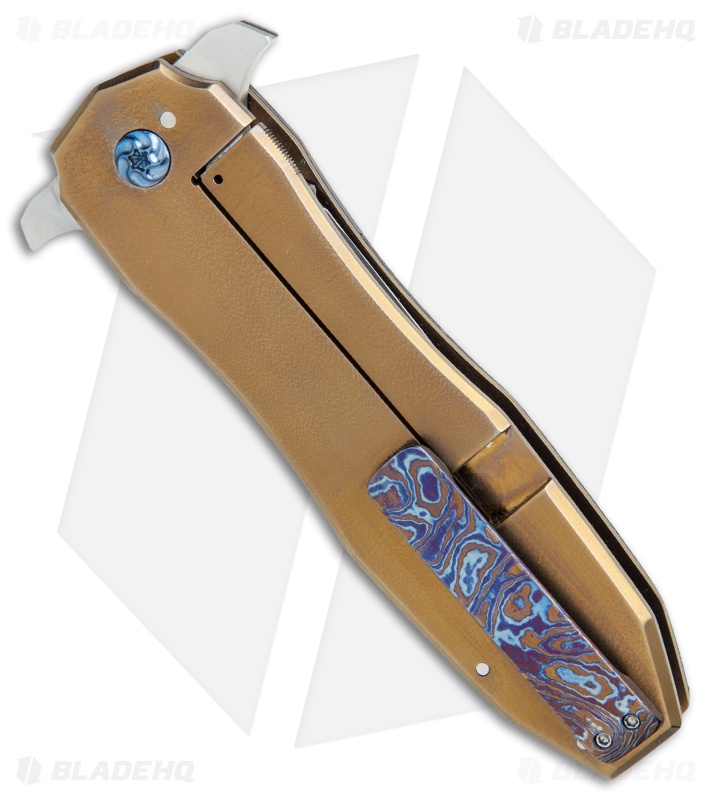 Jason Clark Custom Dagger Frame Lock Knife Timascus/LSCF (3.75" Takefu San Mai)