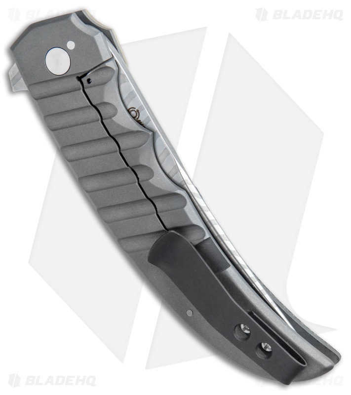 Jason Clark Custom Persian Flipper Knife Micarta/Mokume (3.75" Glock Dammy)