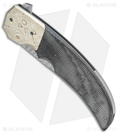 Jason Clark Custom Persian Flipper Knife Micarta/Mokume (3.75" Glock Dammy)