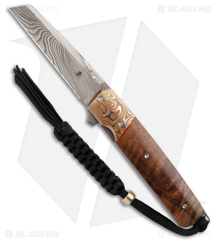 Jason Clark Custom RTP Liner Lock Knife Mokume/Koa (3.1" Damasteel)