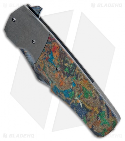 Jason Clark Custom Small Clip Point Knife Rag Micarta (3.25" Blued Damascus)