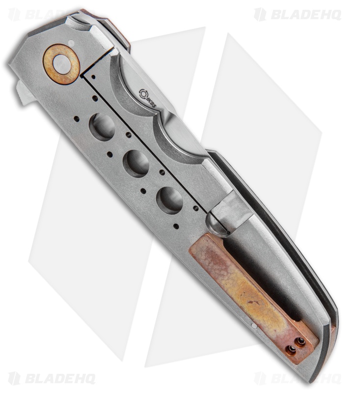 Jason Clark Custom Snap-Back Tanto Flipper Knife Copper/CF  (3.625" Satin)